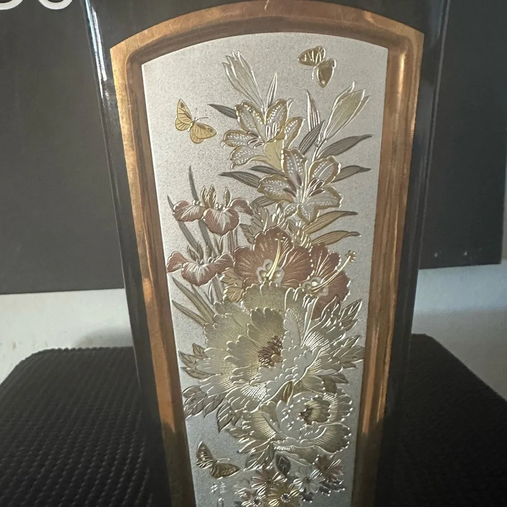 Chokin Art Vase by Hara 4 Seasons Gilded Geisha